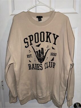 Spooky Babes Club Crewneck Sweatshirt - Beige